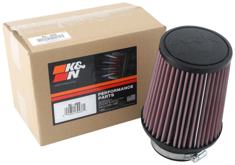 K&N Universal Clamp-On Air Filter 3in FLG 5in B 4in T 6in H
