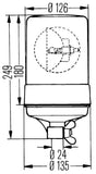 Hella Rotating Beacon H12V Yellow Mgs24 2Rl